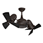 Matthews Fan Company Dagny 16" 6 Blade Indoor Ceiling Fan with Remote Control Textured Bronze / Matte Black