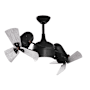 Matthews Fan Company Dagny LK 16" 6 Blade Indoor LED Ceiling Fan with Remote Control Matte Black / Barnwood
