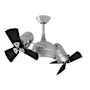 Matthews Fan Company Dagny LK 16" 6 Blade Indoor LED Ceiling Fan with Remote Control Brushed Nickel / Matte Black