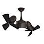 Matthews Fan Company Dagny LK 16" 6 Blade Indoor LED Ceiling Fan with Remote Control Textured Bronze / Matte Black
