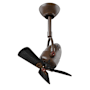 Matthews Fan Company Diane 16" 3 Blade Indoor Ceiling Fan with Remote Control Textured Bronze / Matte Black
