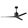 Matthews Fan Company Eliza 56" 3 Blade Indoor / Outdoor Ceiling Fan with Remote Control Matte Black / Matte Black