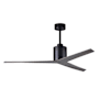 Matthews Fan Company Eliza 56" 3 Blade Indoor / Outdoor Ceiling Fan with Remote Control Matte Black / Old Oak