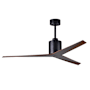 Matthews Fan Company Eliza 56" 3 Blade Indoor / Outdoor Ceiling Fan with Remote Control Matte Black / Walnut