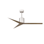 Matthews Fan Company Eliza 56" Paddle Wet Location Rated Indoor / Outdoor Ceiling Fan - Blades and Remote Control Included Brushed Nickel / Gray Blades