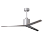 Matthews Fan Company Eliza 56" 3 Blade Indoor / Outdoor Ceiling Fan with Remote Control Brushed Nickel / Old Oak