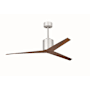 Matthews Fan Company Eliza 56" Paddle Wet Location Rated Indoor / Outdoor Ceiling Fan - Blades and Remote Control Included Brushed Nickel / Walnut Blades