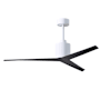 Matthews Fan Company Eliza 56" 3 Blade Indoor / Outdoor Ceiling Fan with Remote Control Gloss White / Matte Black