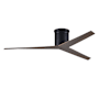 Matthews Fan Company Eliza 56" 3 Blade Indoor / Outdoor Hugger Ceiling Fan with Remote Control Matte Black / Gray Ash