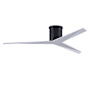 Matthews Fan Company Eliza 56" 3 Blade Indoor / Outdoor Hugger Ceiling Fan with Remote Control Matte Black / Gloss White