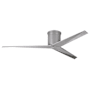 Matthews Fan Company Eliza 56" 3 Blade Indoor / Outdoor Hugger Ceiling Fan with Remote Control Brushed Nickel / Barn Wood Blades