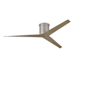 Matthews Fan Company Eliza 56" 3 Blade Indoor / Outdoor Hugger Ceiling Fan with Remote Control Brushed Nickel / Grey Ash