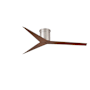 Matthews Fan Company Eliza 56" 3 Blade Indoor / Outdoor Hugger Ceiling Fan with Remote Control Brushed Nickel / Walnut