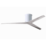 Matthews Fan Company Eliza 56" 3 Blade Indoor / Outdoor Hugger Ceiling Fan with Remote Control Gloss White / Barn Wood Blades
