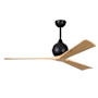 Matthews Fan Company Irene-3 60" 3 Blade Indoor Ceiling Fan Matte Black / Light Maple