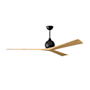Matthews Fan Company Irene-3 72" 3 Blade Indoor / Outdoor Ceiling Fan Matte Black / Light Maple Tone