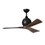 Matthews Fan Company Irene-3 42" 3 Blade Indoor Ceiling Fan Matte Black / Walnut Tone