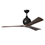 Matthews Fan Company Irene-3 52" 3 Blade Indoor Ceiling Fan Matte Black / Walnut Tone