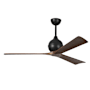 Matthews Fan Company Irene-3 60" 3 Blade Indoor Ceiling Fan Matte Black / Walnut Tone