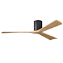Matthews Fan Company Irene-3H 60" 3 Blade Indoor Ceiling Fan Matte Black / Light Maple Tone