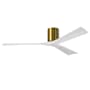 Matthews Fan Company Irene-3H 60" 3 Blade Indoor Ceiling Fan Brushed Brass / Matte White