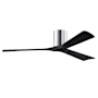 Matthews Fan Company Irene-3H 60" 3 Blade Indoor Ceiling Fan Polished Chrome / Matte Black