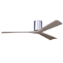 Matthews Fan Company Irene-3H 60" 3 Blade Indoor Ceiling Fan Polished Chrome / Gray Ash