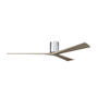 Matthews Fan Company Irene-3H 72" 3 Blade Indoor / Outdoor Ceiling Fan Polished Chrome / Gray Ash Tone