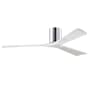 Matthews Fan Company Irene-3H 60" 3 Blade Indoor Ceiling Fan Polished Chrome / Matte White