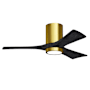 Matthews Fan Company Irene-3HLK 42" 3 Blade Indoor Ceiling Fan Brushed Brass / Matte Black