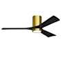 Matthews Fan Company Irene-3HLK 52" 3 Blade Indoor Ceiling Fan Brushed Brass / Matte Black