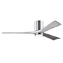 Matthews Fan Company Irene-3HLK 60" 3 Blade Indoor Ceiling Fan Polished Chrome / Barn Wood Tone
