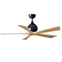 Matthews Fan Company Irene-5 52" 5 Blade Indoor Ceiling Fan Matte Black / Light Maple Tone