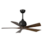 Matthews Fan Company Irene-5 42" 5 Blade Indoor Ceiling Fan Matte Black / Walnut Tone