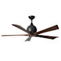 Matthews Fan Company Irene-5 52" 5 Blade Indoor Ceiling Fan Matte Black / Walnut Tone