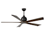 Matthews Fan Company Irene-5 60" 5 Blade Indoor Ceiling Fan Matte Black / Walnut Tone