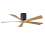 Matthews Fan Company Irene-5H 52" 5 Blade Indoor Ceiling Fan Matte Black / Light Maple Tone