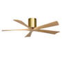 Matthews Fan Company Irene-5H 52" 5 Blade Indoor Ceiling Fan Brushed Brass / Light Maple Tone