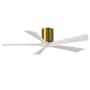 Matthews Fan Company Irene-5H 52" 5 Blade Indoor Ceiling Fan Brushed Brass / Matte White