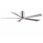 Matthews Fan Company Irene-5H 60" 5 Blade Indoor Ceiling Fan Polished Chrome / Barn Wood Tone