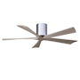 Matthews Fan Company Irene-5H 52" 5 Blade Indoor Ceiling Fan Polished Chrome / Gray Ash