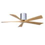 Matthews Fan Company Irene-5H 52" 5 Blade Indoor Ceiling Fan Polished Chrome / Light Maple Tone