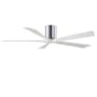 Matthews Fan Company Irene-5H 60" 5 Blade Indoor Ceiling Fan Polished Chrome / Matte White