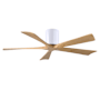Matthews Fan Company Irene-5H 52" 5 Blade Indoor Ceiling Fan Matte White / Light Maple Tone