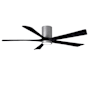 Matthews Fan Company Irene-5HLK 60" 5 Blade Indoor Ceiling Fan Brushed Nickel / Matte Black