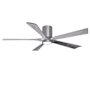 Matthews Fan Company Irene-5HLK 60" 5 Blade Indoor Ceiling Fan Brushed Pewter / Barnwood