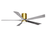 Matthews Fan Company Irene-5HLK 60" 5 Blade Indoor Ceiling Fan Brushed Brass / Barnwood Tone