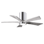 Matthews Fan Company Irene-5HLK 42" 5 Blade Indoor Ceiling Fan Polished Chrome / Barn Wood Tone