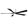 Matthews Fan Company Irene-5HLK 60" 5 Blade Indoor Ceiling Fan Gloss White / Matte Black
