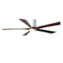 Matthews Fan Company Irene-5HLK 60" 5 Blade Indoor Ceiling Fan Gloss White / Walnut Tone